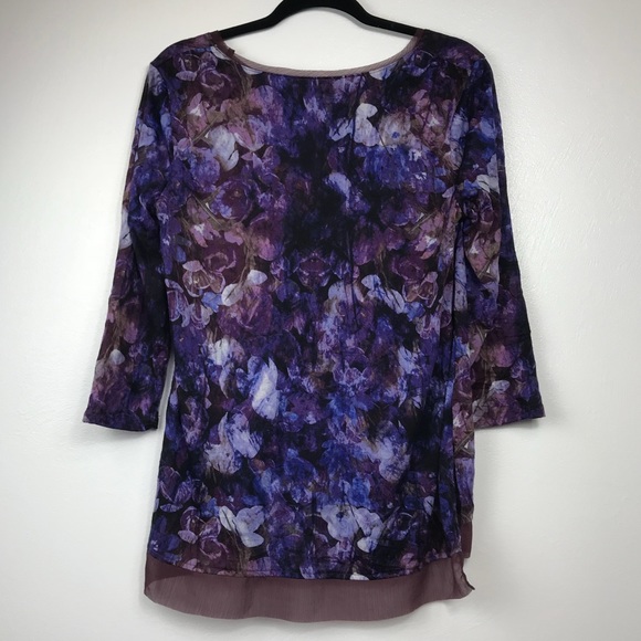 Simply Vera Vera Wang Tops - Simply Vera Shades of Purple Watercolor Tunic M